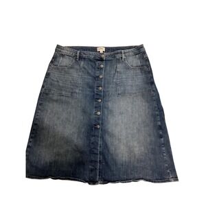 SONOMA Jean Skirt Midi Button Front A Line Denim Women's Size 22W